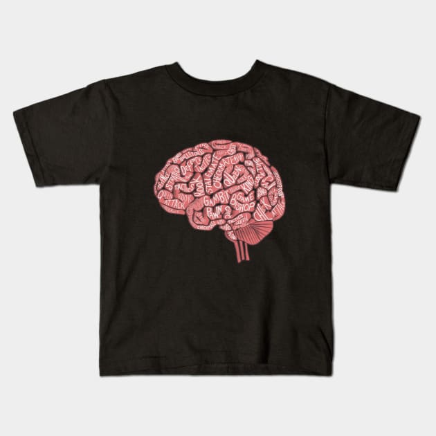 Chess - Brain Anatomy Of A Chess Player Kids T-Shirt by Kudostees